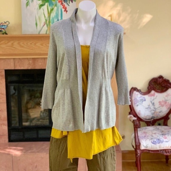 Verve Ami Shawl Collar Open Front Cardigan Size Medium - Picture 1 of 12